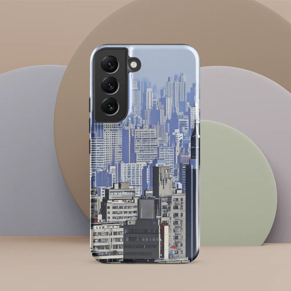 Urban Symphony: A Cityscape in Blues and Grays
