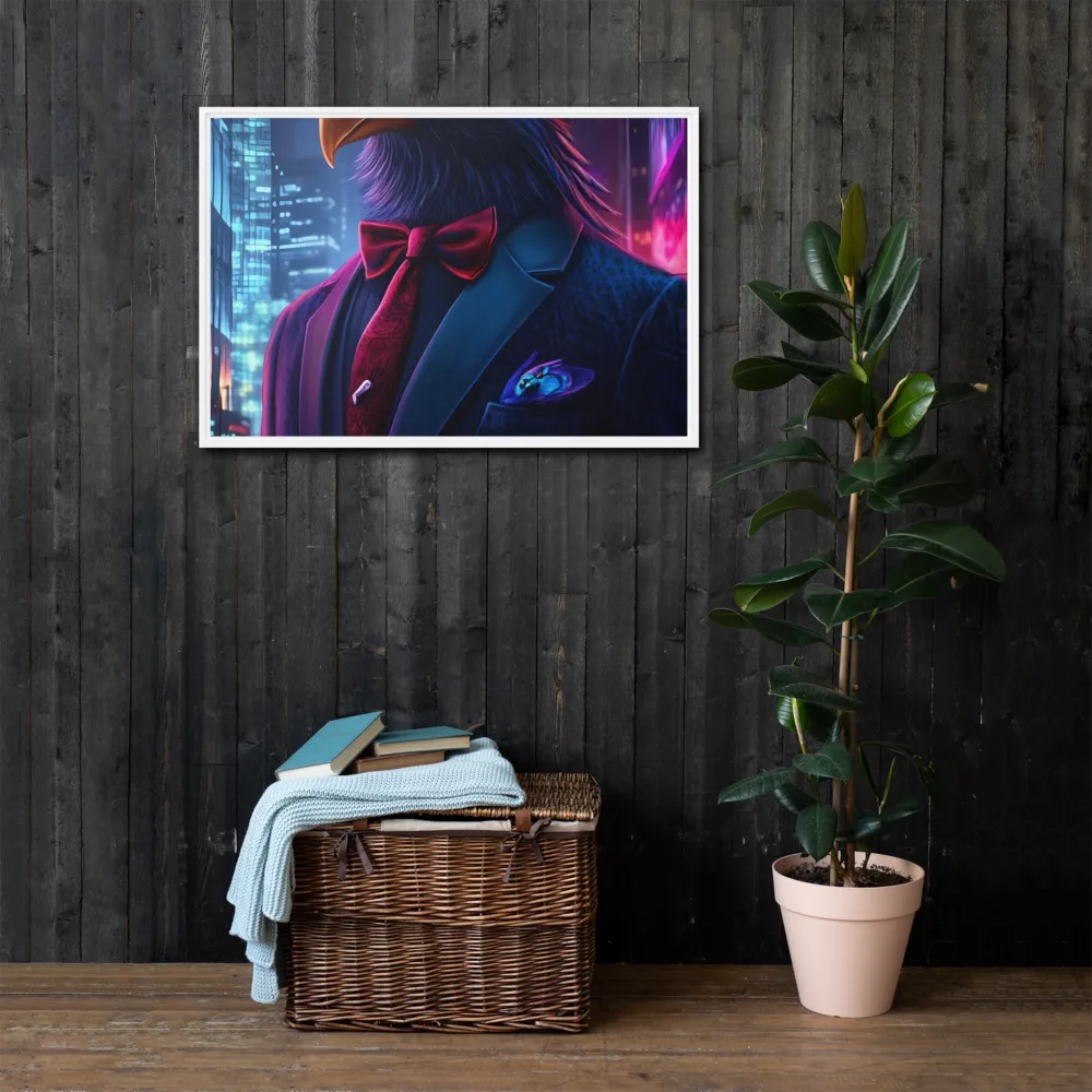 The Dapper Avian | Canvas with White Frame | 24″×36″