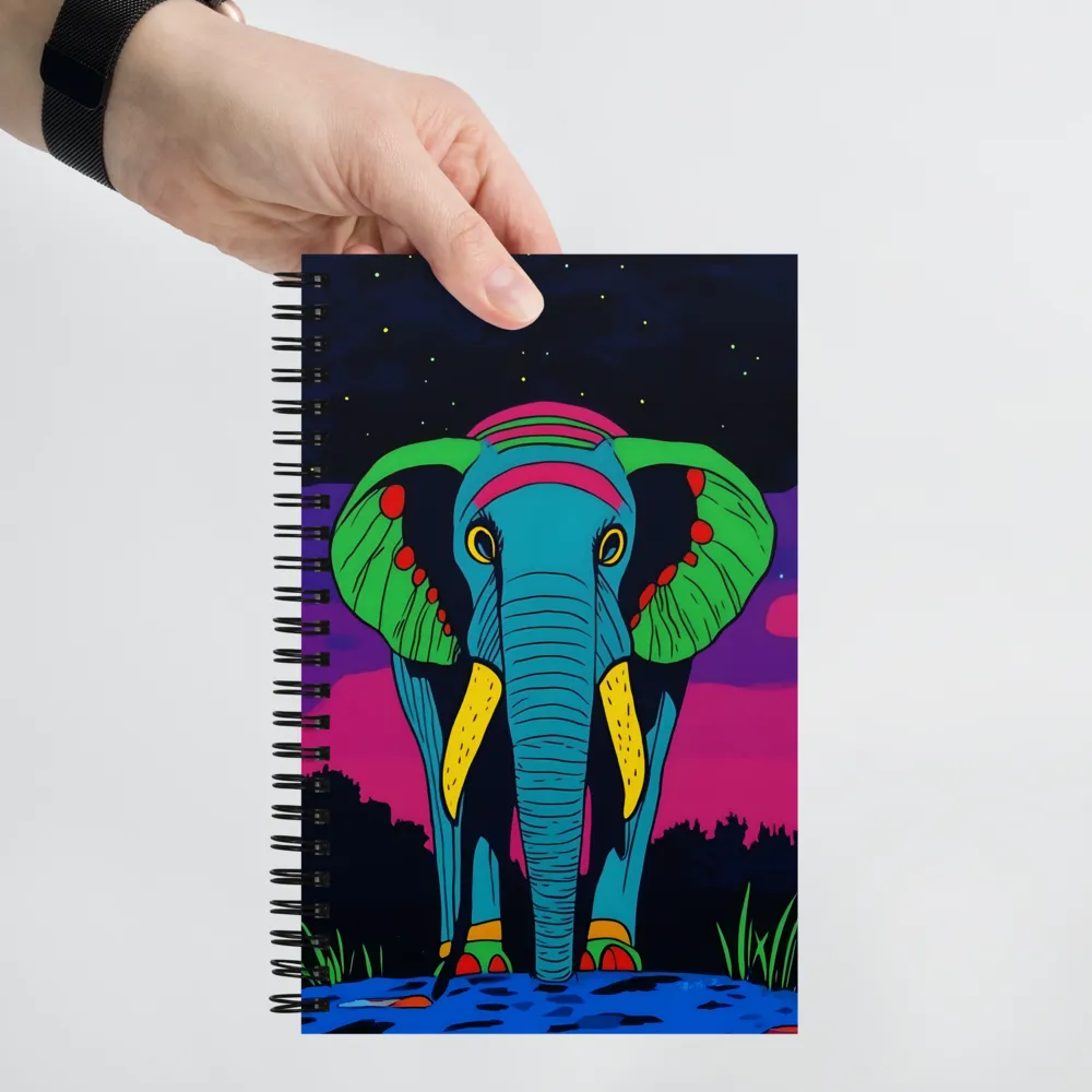 Whimsical Majesty: The Vibrant Elephant | Spiral Notebook