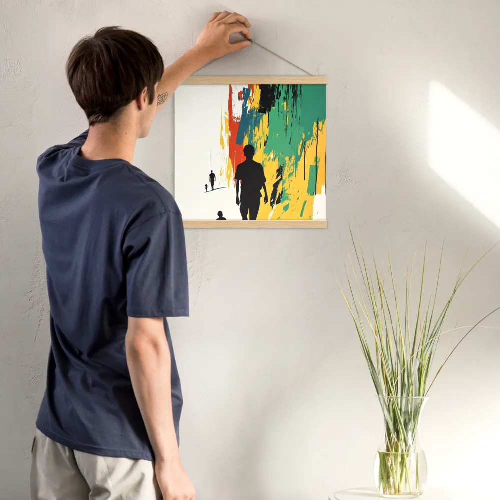 Journey of Silhouettes | Poster With Oak Wood Hanger | 16″×16″