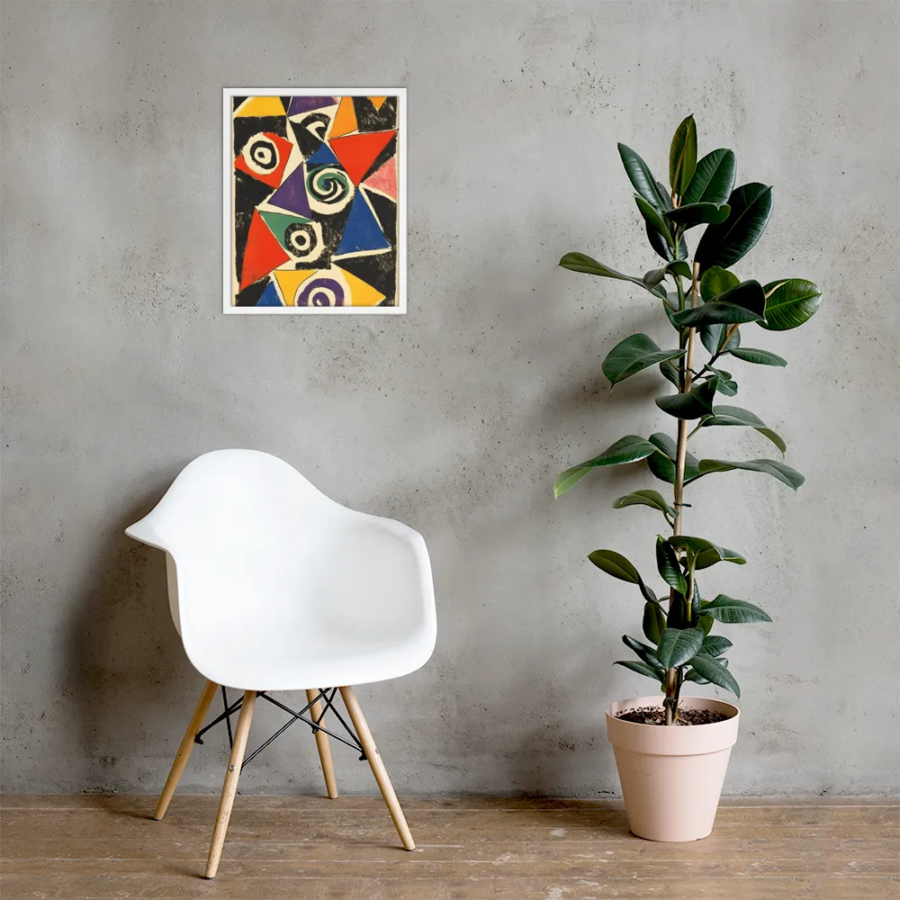 Dynamic Geometric Abstraction | Poster with White Frame | 16″×20″