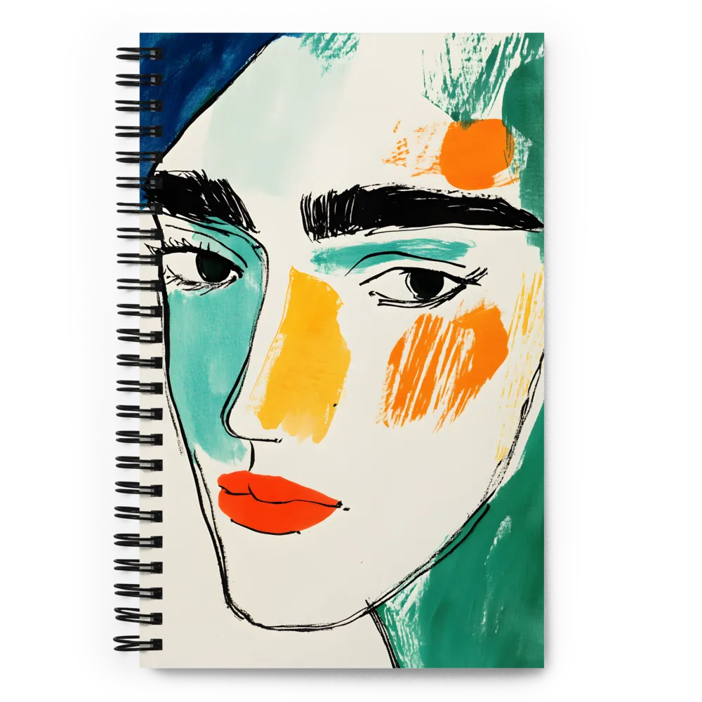 Contemporary Line Portrait | Spiral Notebook