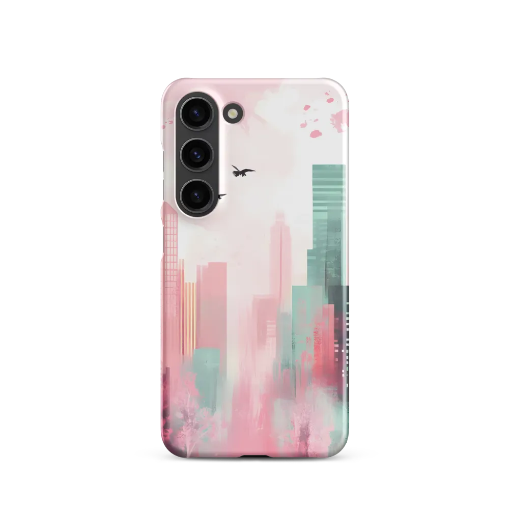 Dreamy Cityscape in Pink and Cyan