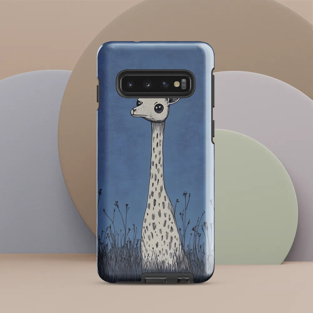 Whimsical Giraffe in Blue