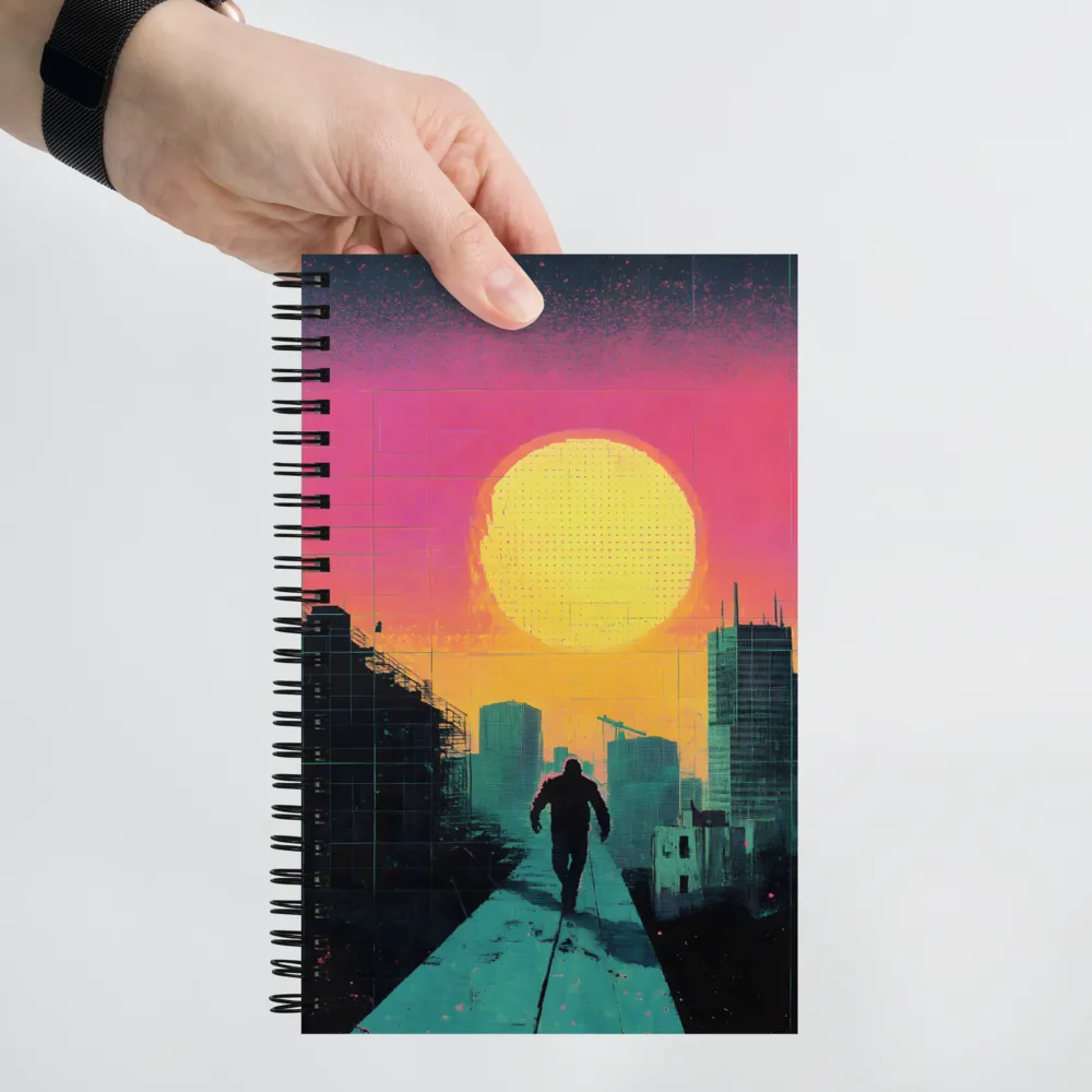 Solitude in a Neon City | Spiral Notebook