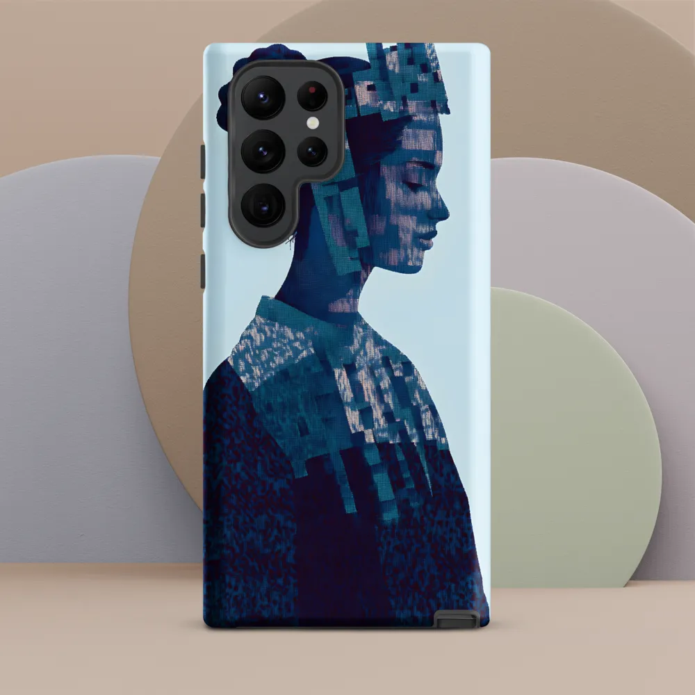 Digital Portrait in Abstract Blue