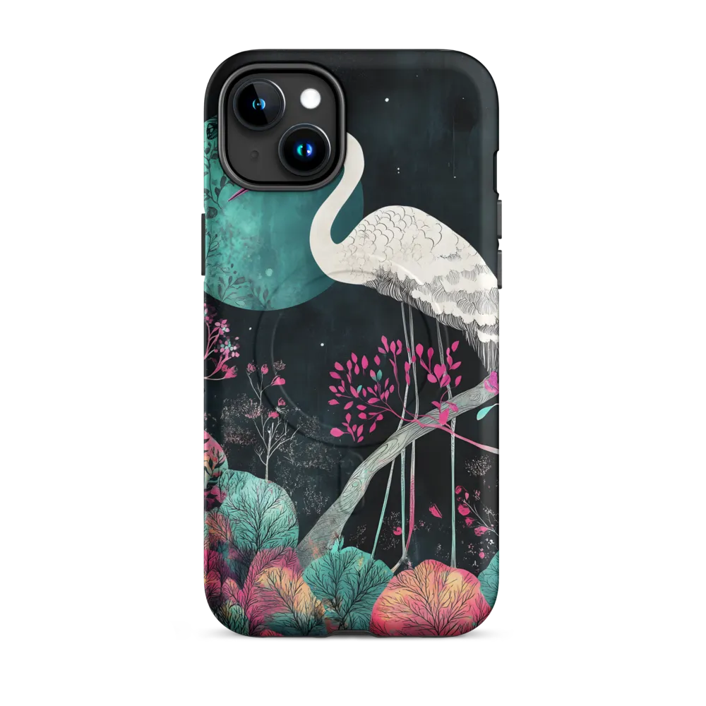 Ethereal Presence: Heron in a Floral Dreamscape