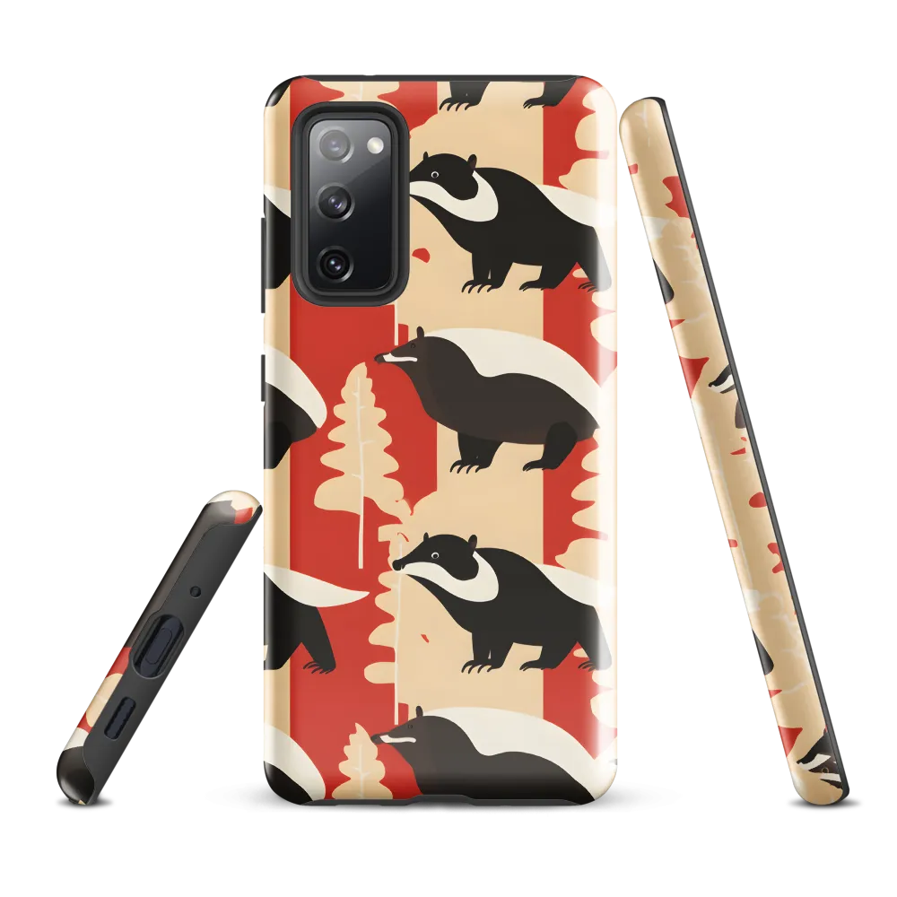 Wildlife Pattern: The Badger Tale | Phone Case |  S20 FE | Tough Case | Glossy