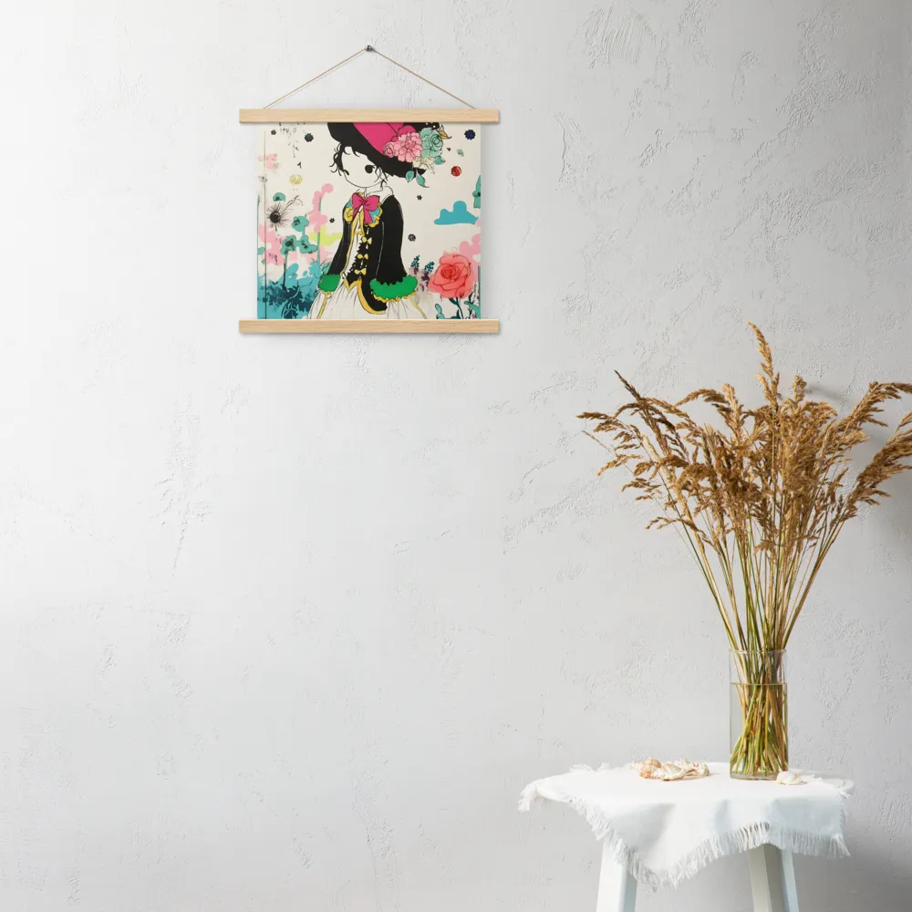 Whimsical Garden Reverie | Poster With Oak Wood Hanger | 14″×14″