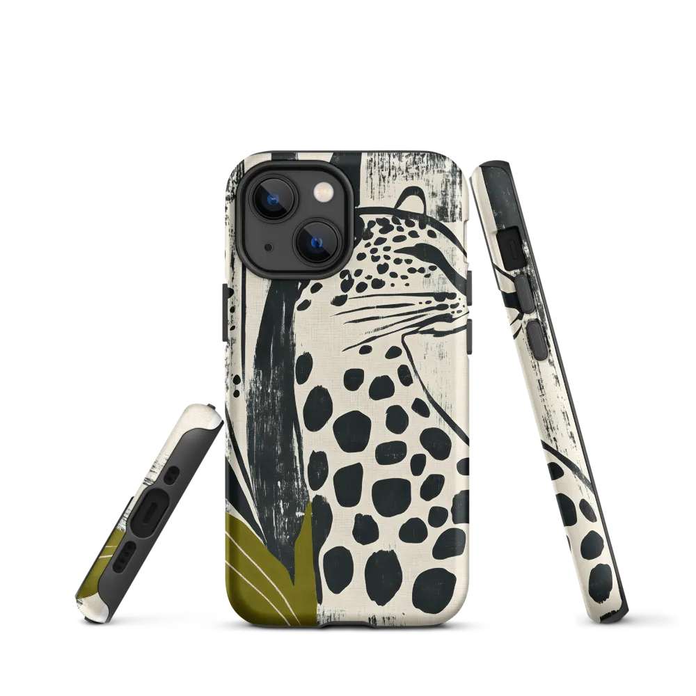 Leopard in Silhouette: A Modern Appeal | Phone Case |  13 mini | Tough Case | Matte