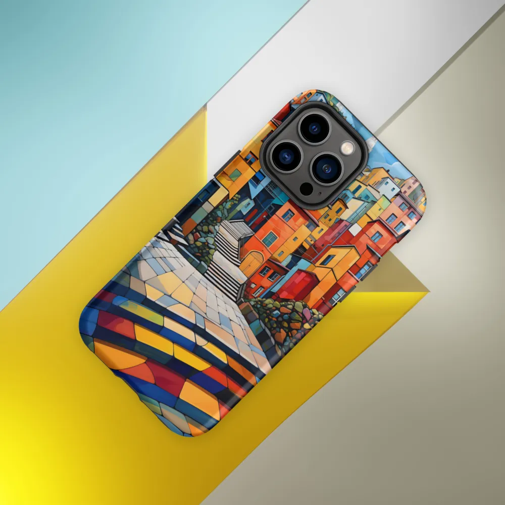 Vibrant Village: A Cubist Journey