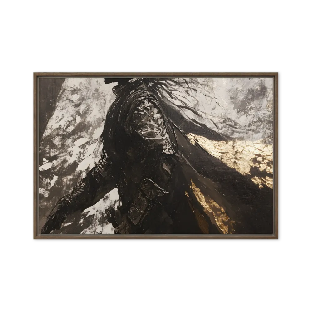 The Silhouette of Valor | Canvas with Brown Frame | 24″×36″