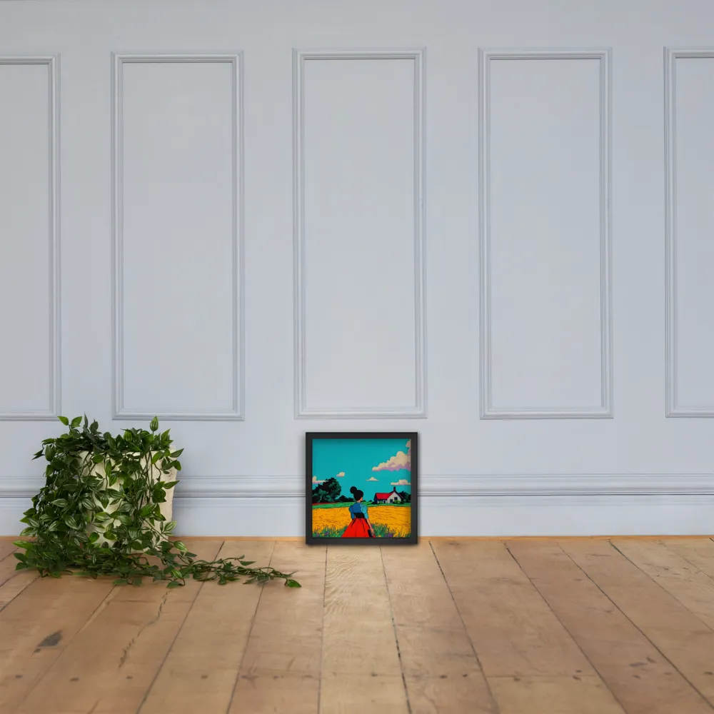 Whispers of a Sunlit Meadow | Poster with Black Frame | 12″×12″