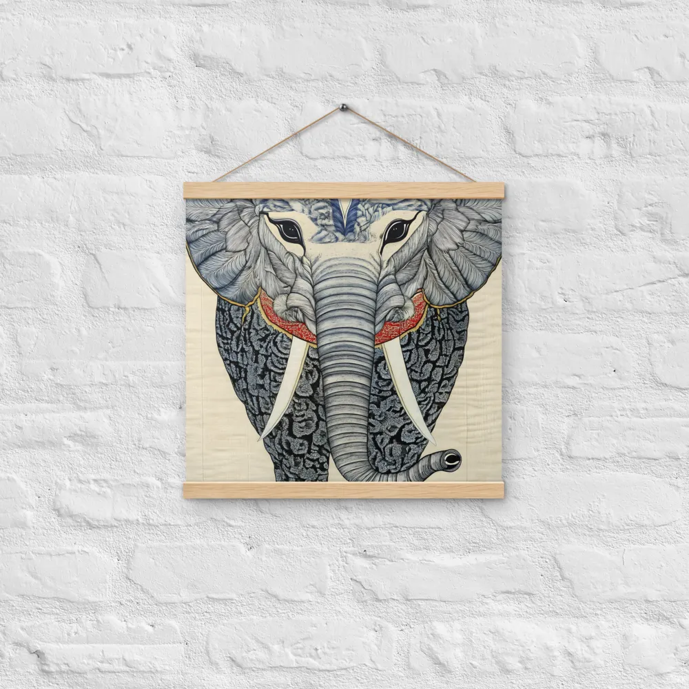 Majesty of the Elephant | Poster With Oak Wood Hanger | 16″×16″