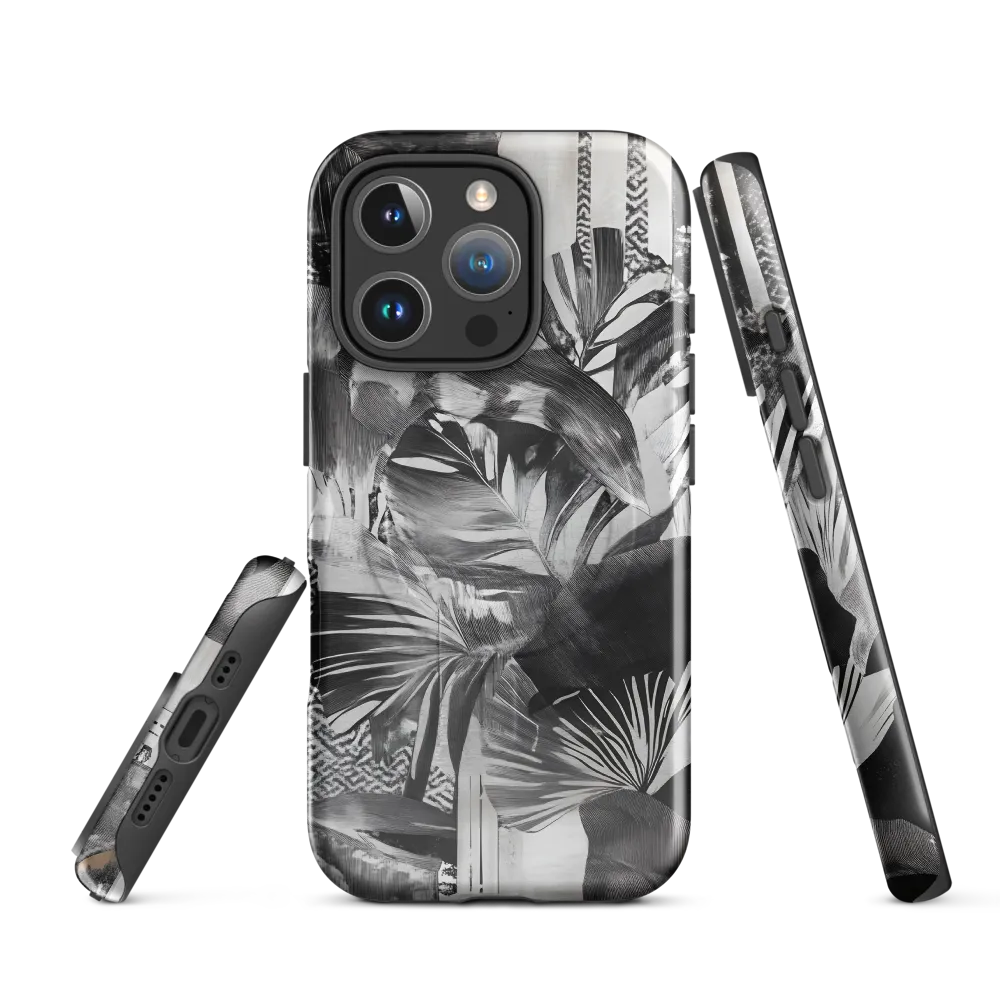 Monochrome Serenity in Tropical Foliage