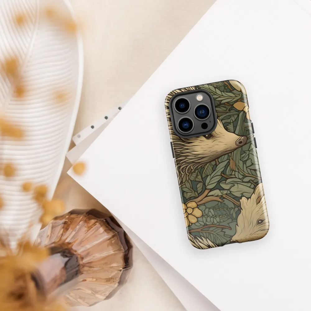 Whimsical Hedgehog Garden | Phone Case |  13 Pro | Tough Case | Glossy