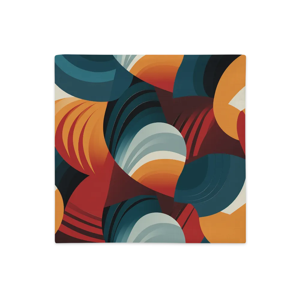 Dynamic Abstractions: A Dance of Forms and Colors | Pillow Case | 18″×18″