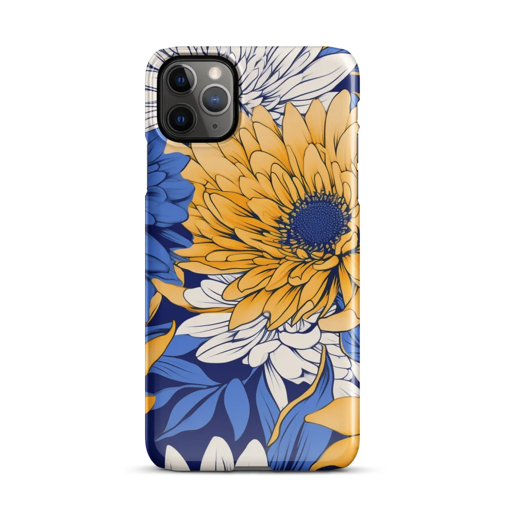 Floral Harmony in Blue and Yellow | Phone Case |  11 Pro Max | Snap Case | Glossy