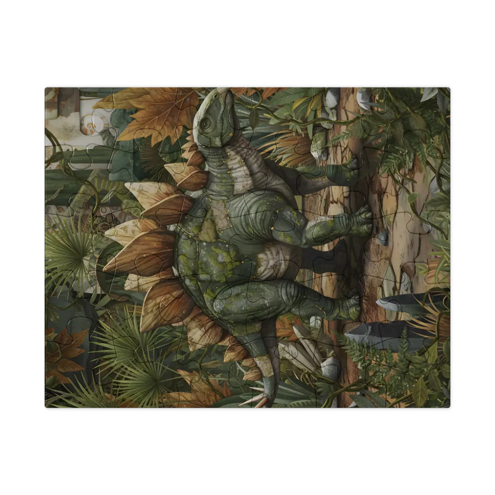 Mossbound Stegosaurus 
 Jigsaw Puzzle in Tin Box