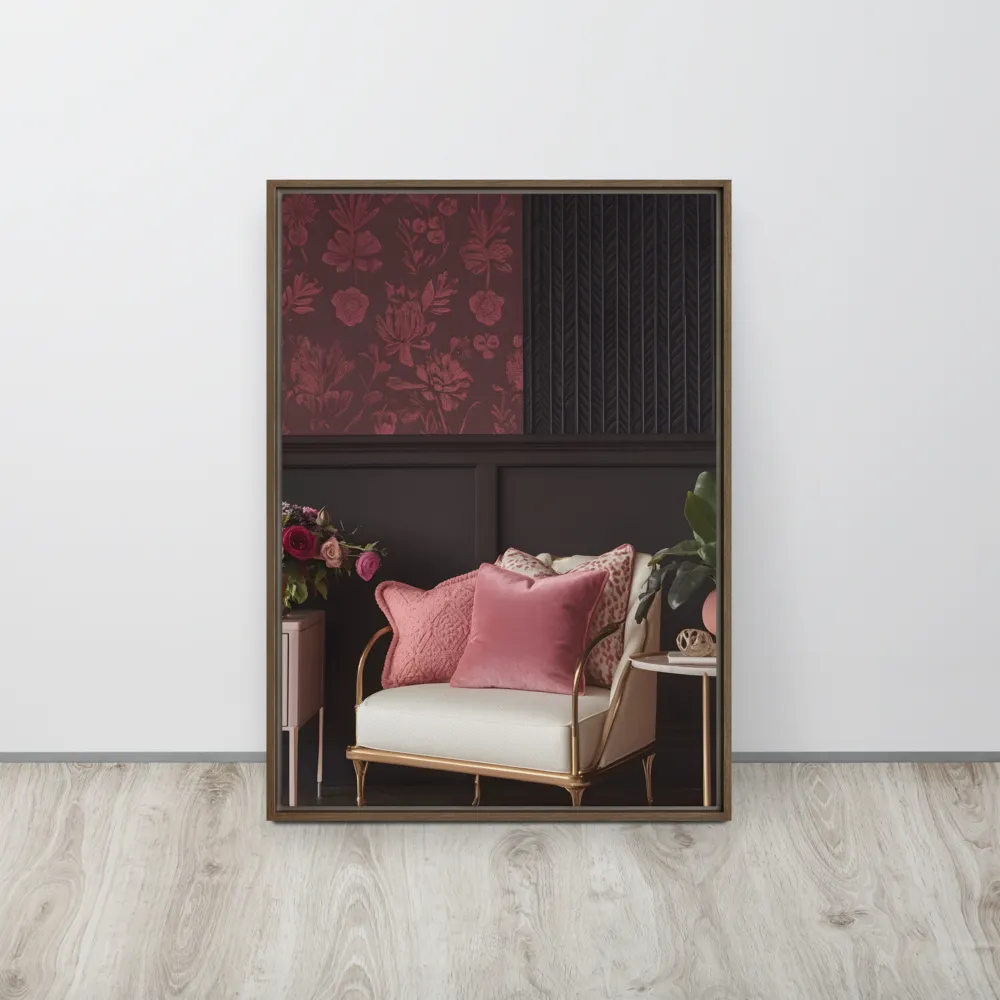 Elegance in Contrast: A Modern Interior Design | Canvas with Brown Frame | 20″×28″
