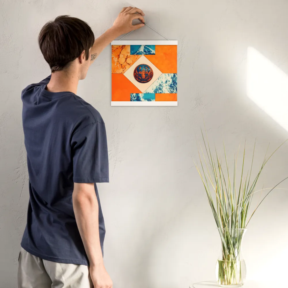 Harmonious Encounters: Abstract Geometry | Poster With White Wood Hanger | 12″×12″