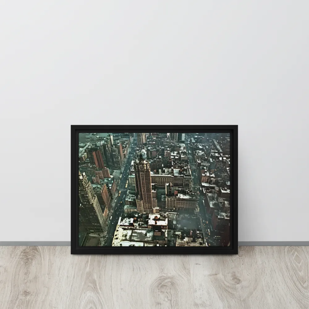 Aerial Symphony of Urban Life | Canvas with Black Frame | 12″×16″
