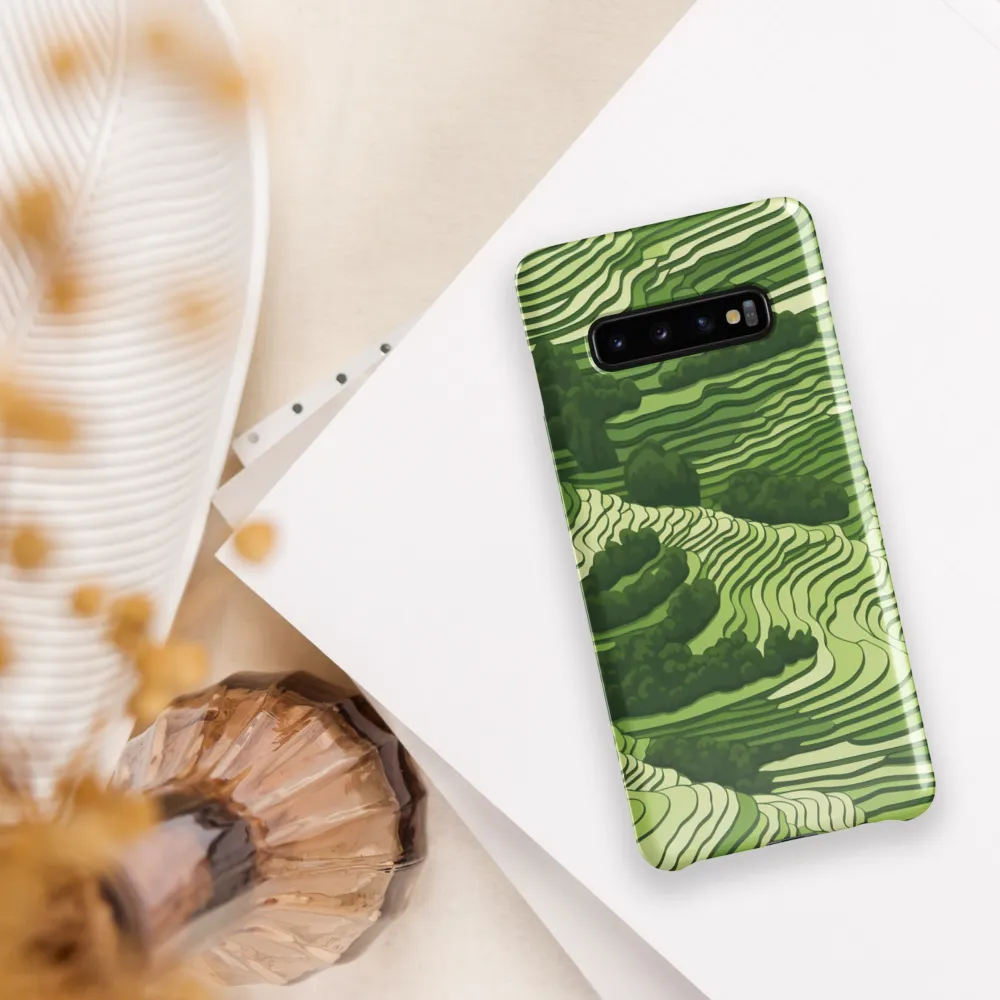 Waves of Green: An Abstract Landscape | Phone Case |  S10 Plus | Snap Case | Glossy