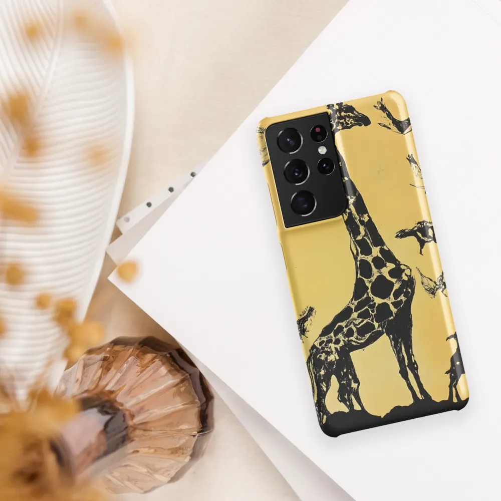 Whimsical Harmony of Giraffe and Birds