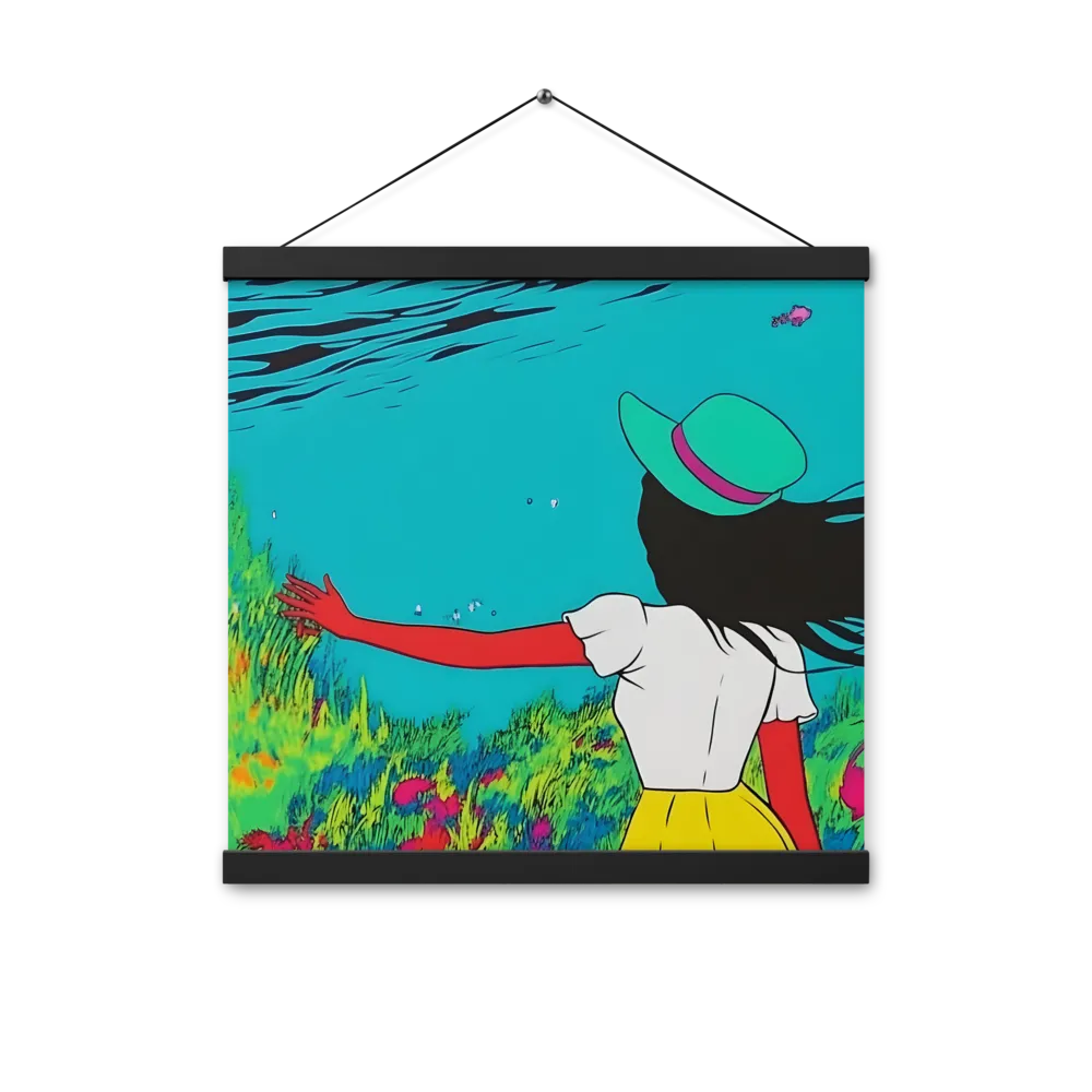Whimsical Encounter | Poster With Black Wood Hanger | 16″×16″