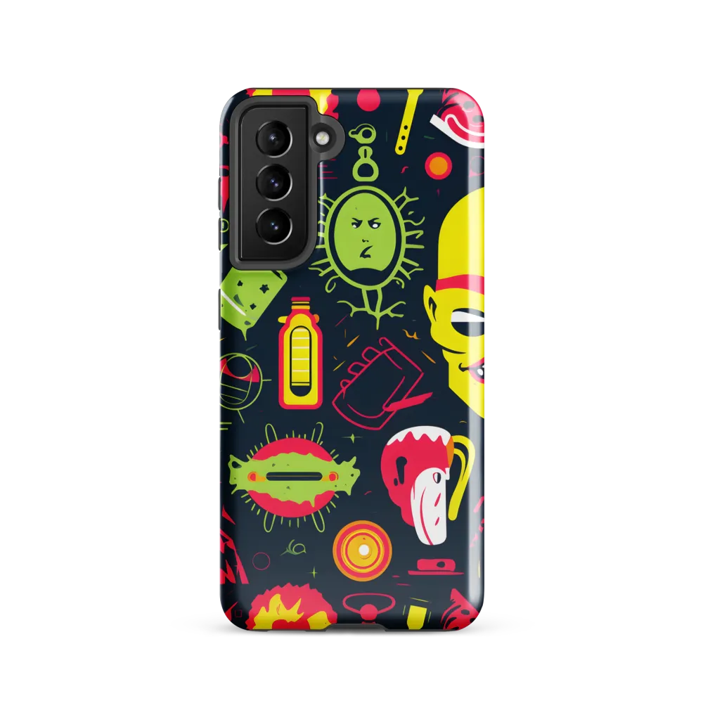 Neon Revelry: A Quirky Exploration of Modern Pop Art | Phone Case |  S21 | Tough Case | Glossy