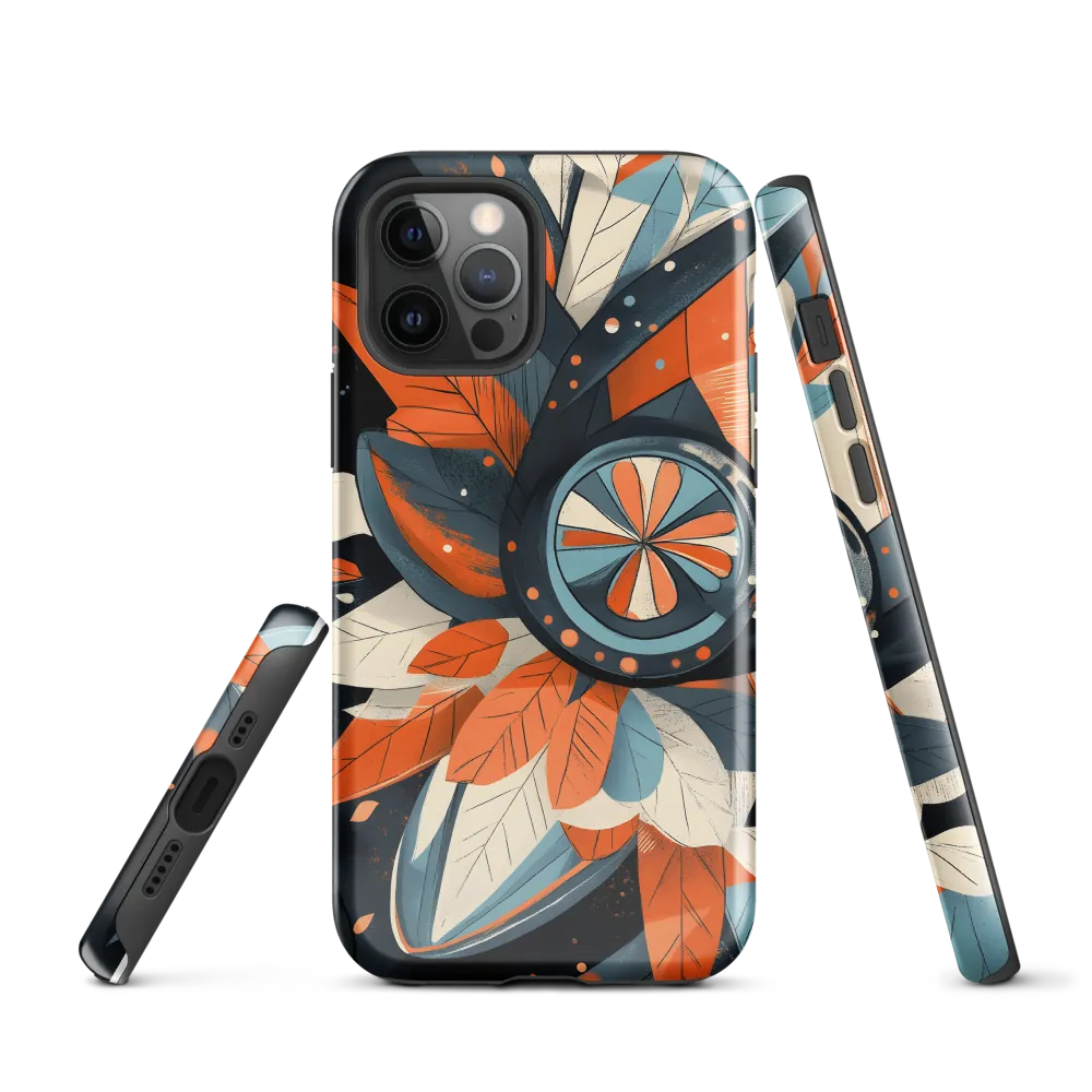 Floral Symphony in Orange and Teal