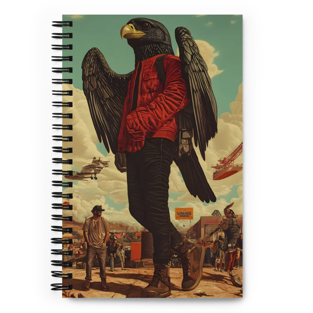 Ascendance of the Falcon-Human | Spiral Notebook