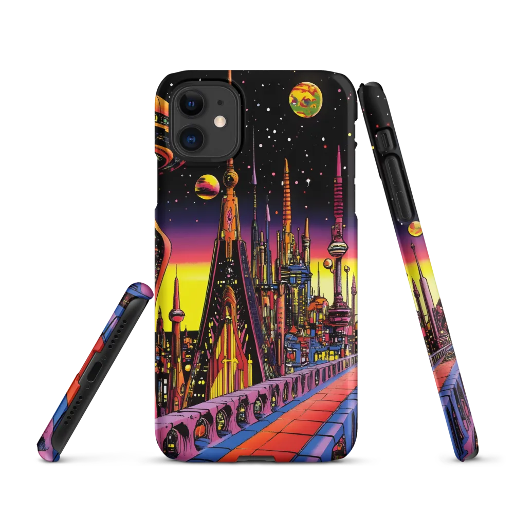 Futuristic Cosmos: A Journey Through Neon Cities | Phone Case |  11 | Snap Case | Matte