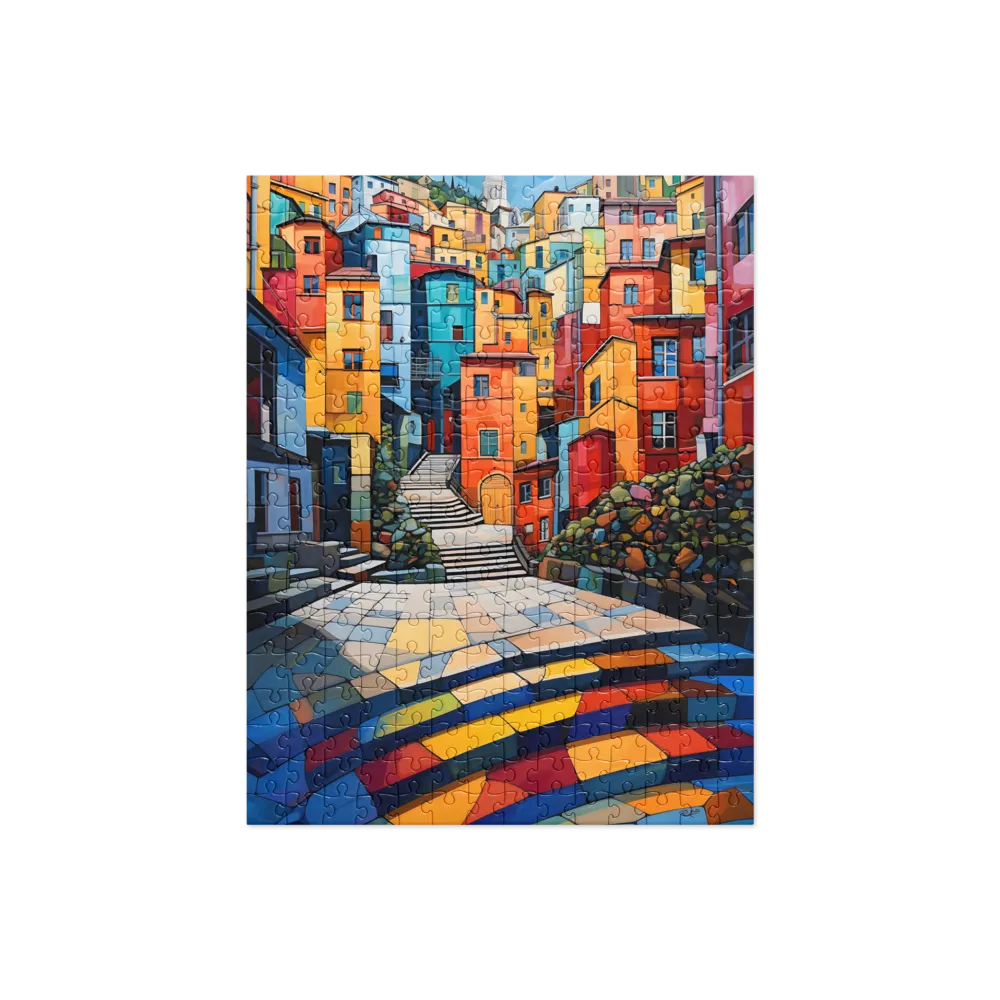 Vibrant Village: A Cubist Journey | Jigsaw Puzzle | 252 pieces