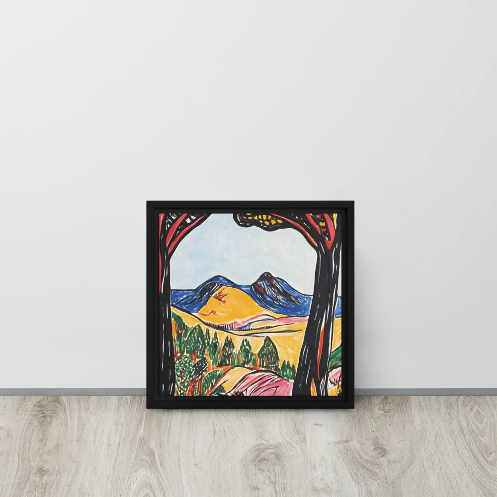 Vibrant Nature's Embrace | Canvas with Black Frame | 12″×12″