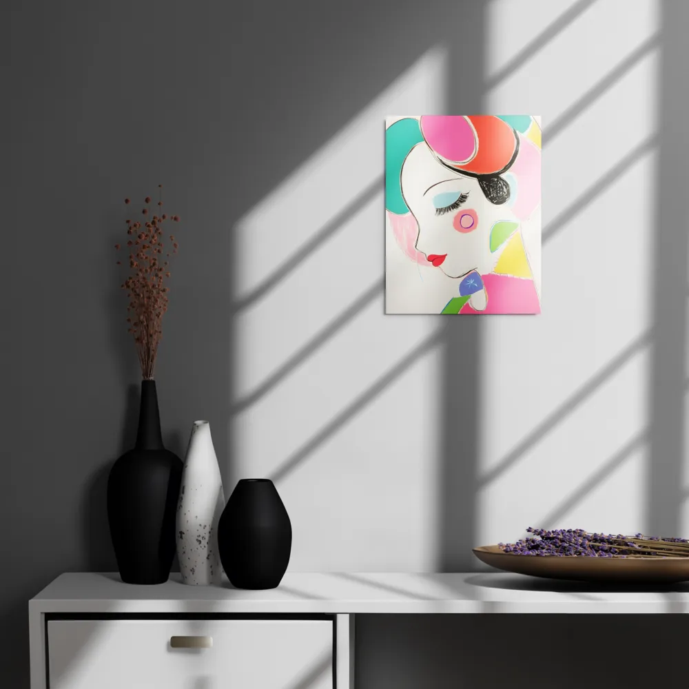 Whimsical Portrait in Colorful Abstraction | Metal Print | 11″×14″