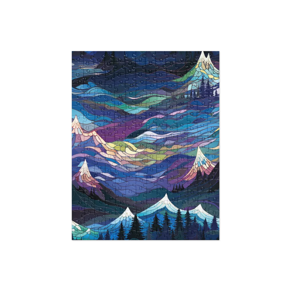 Twilight Peaks: An Abstract Mountain Landscape | Jigsaw Puzzle | 252 pieces