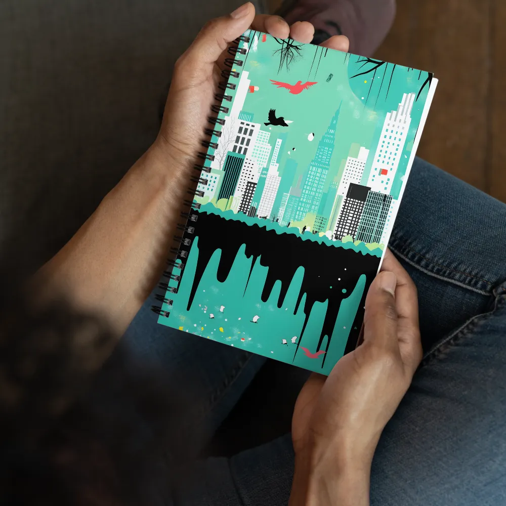 Urban Symphony: A Teal Tale | Spiral Notebook