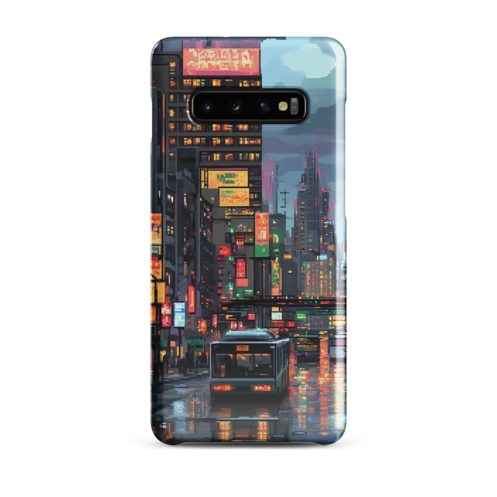 Neon Dreams: A Pixelated Urban Night | Phone Case |  S10 Plus | Snap Case | Glossy