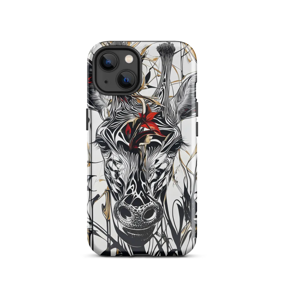 Floral Elegance: The Giraffe's Portrait