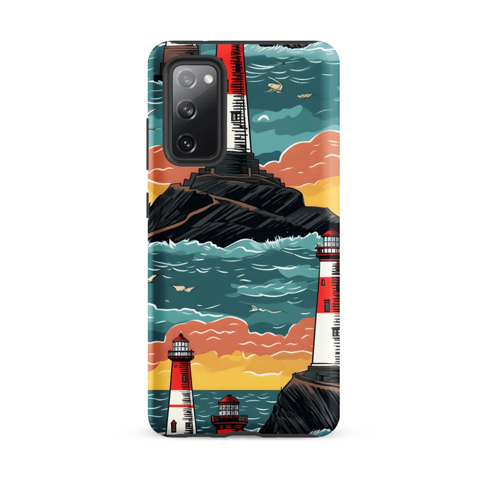 Lighthouses in a Whimsical Ocean | Phone Case |  S20 FE | Tough Case | Matte
