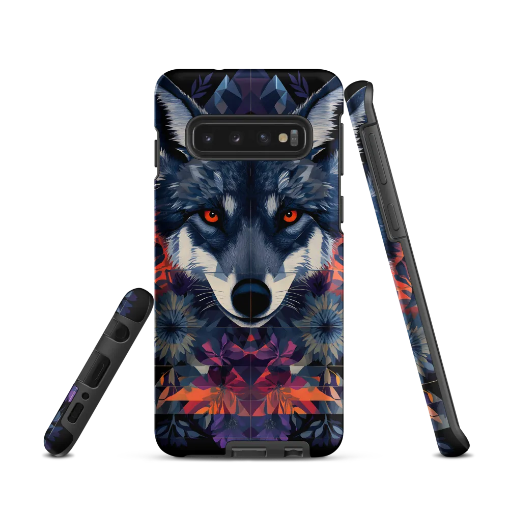 Mystical Wolf Amidst Floral Geometry | Phone Case |  S10 | Tough Case | Matte