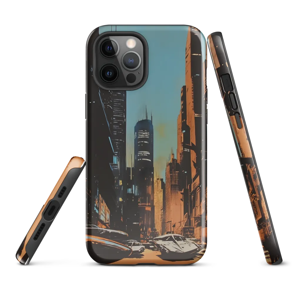 Futuristic Cityscape in Blue and Orange