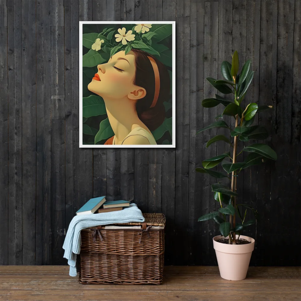 Serenity in Bloom | Canvas with White Frame | 24″×32″