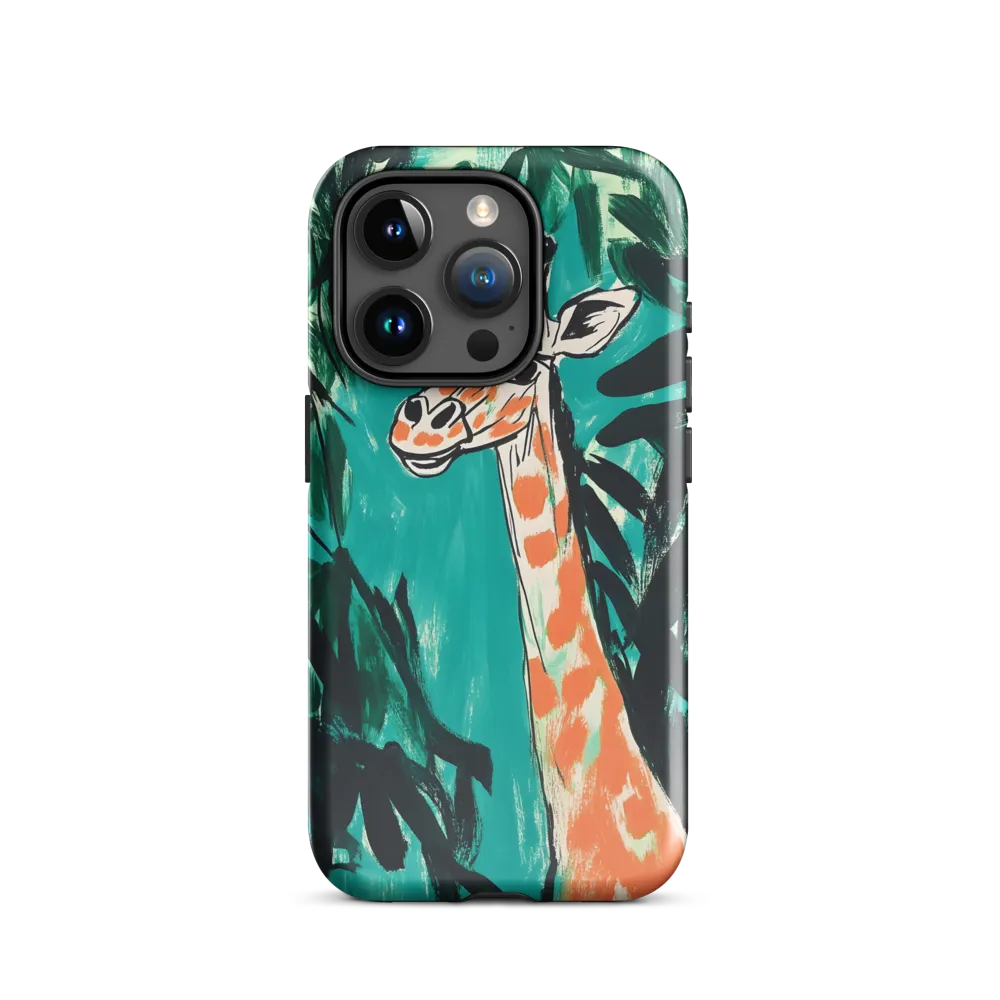 Curious Giraffe in Lush Greenery | Phone Case |  15 Pro | Tough Case | Glossy