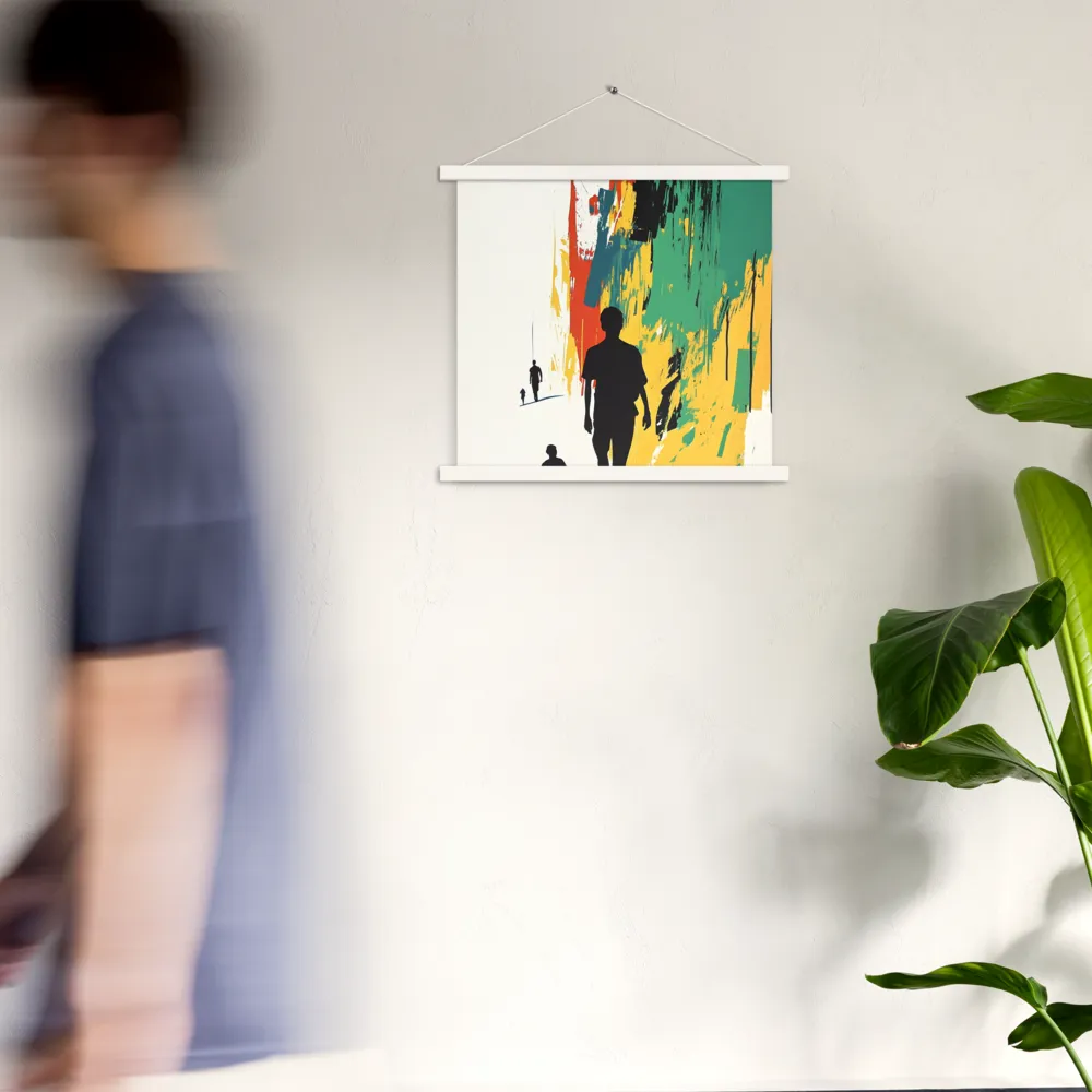 Journey of Silhouettes | Poster With White Wood Hanger | 18″×18″