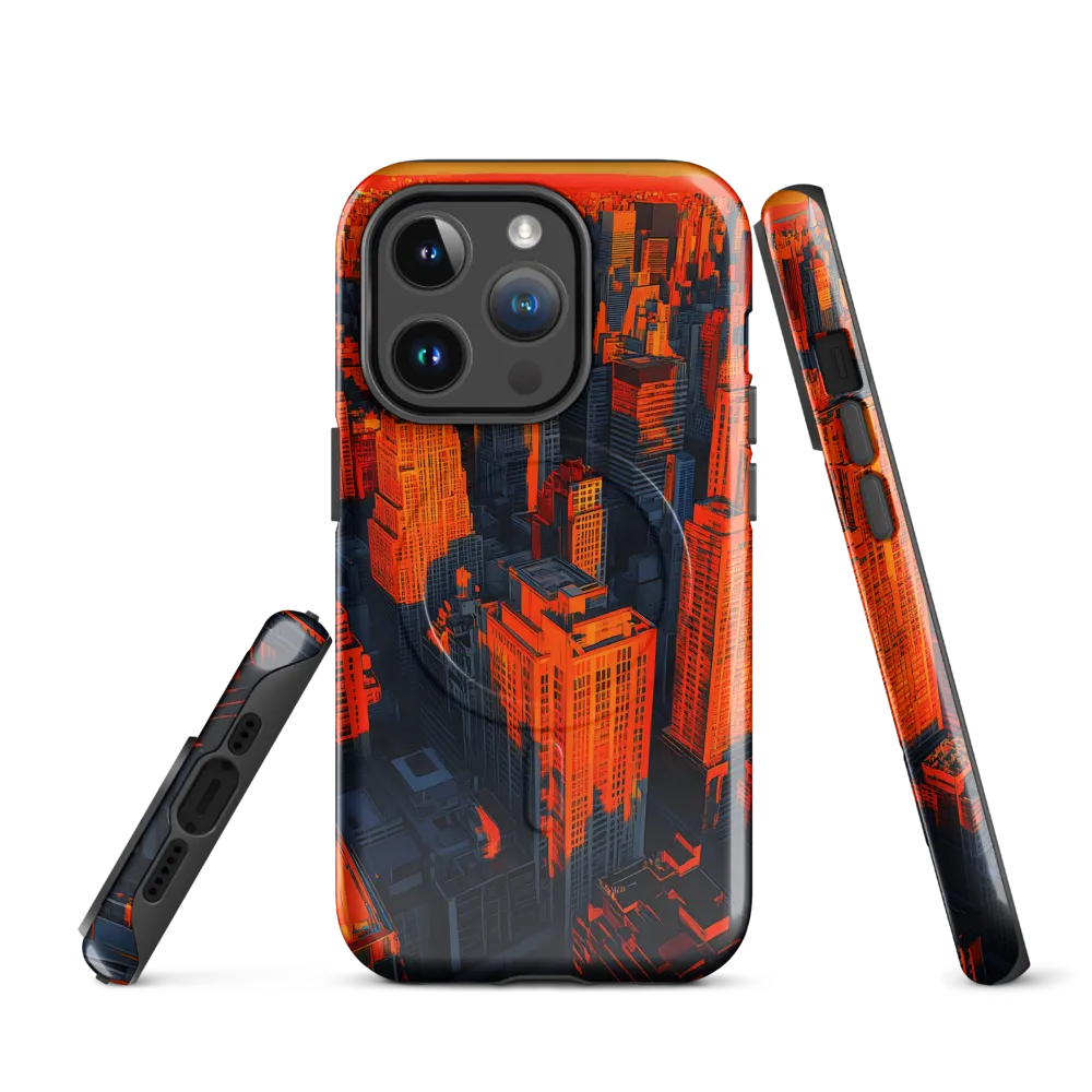 Urban Dawn: A Digital Ode to Skyscrapers | Phone Case |  14 Pro | MagSafe® Tough Case | Glossy