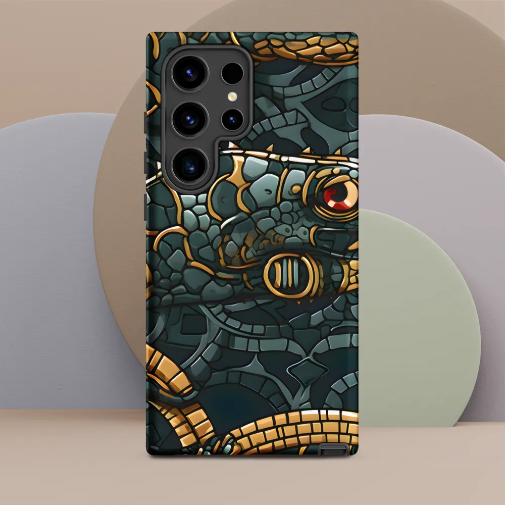 Reptilian Elegance: A Digital Art Nouveau Tapestry