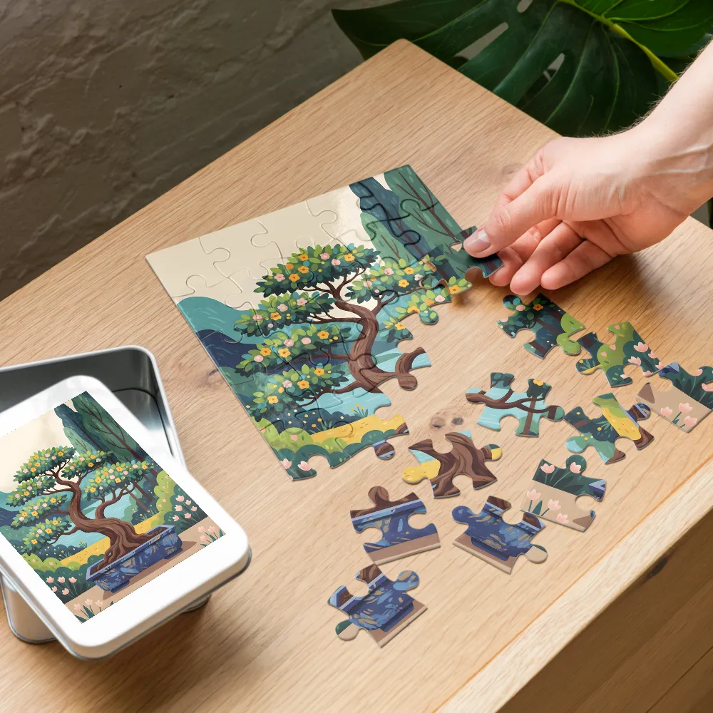 Lakeside Bonsai 
 Jigsaw Puzzle in Tin Box