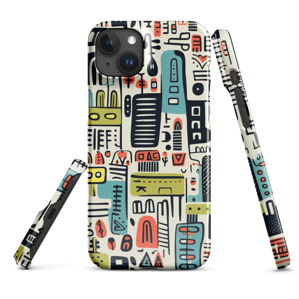 Urban Whimsy: A Playful Cityscape | Phone Case |  15 Plus | Snap Case | Glossy
